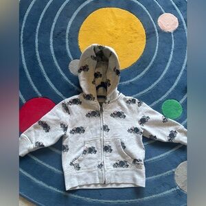 Roots Kids Gray Zip Hoodie with Beaver Motif